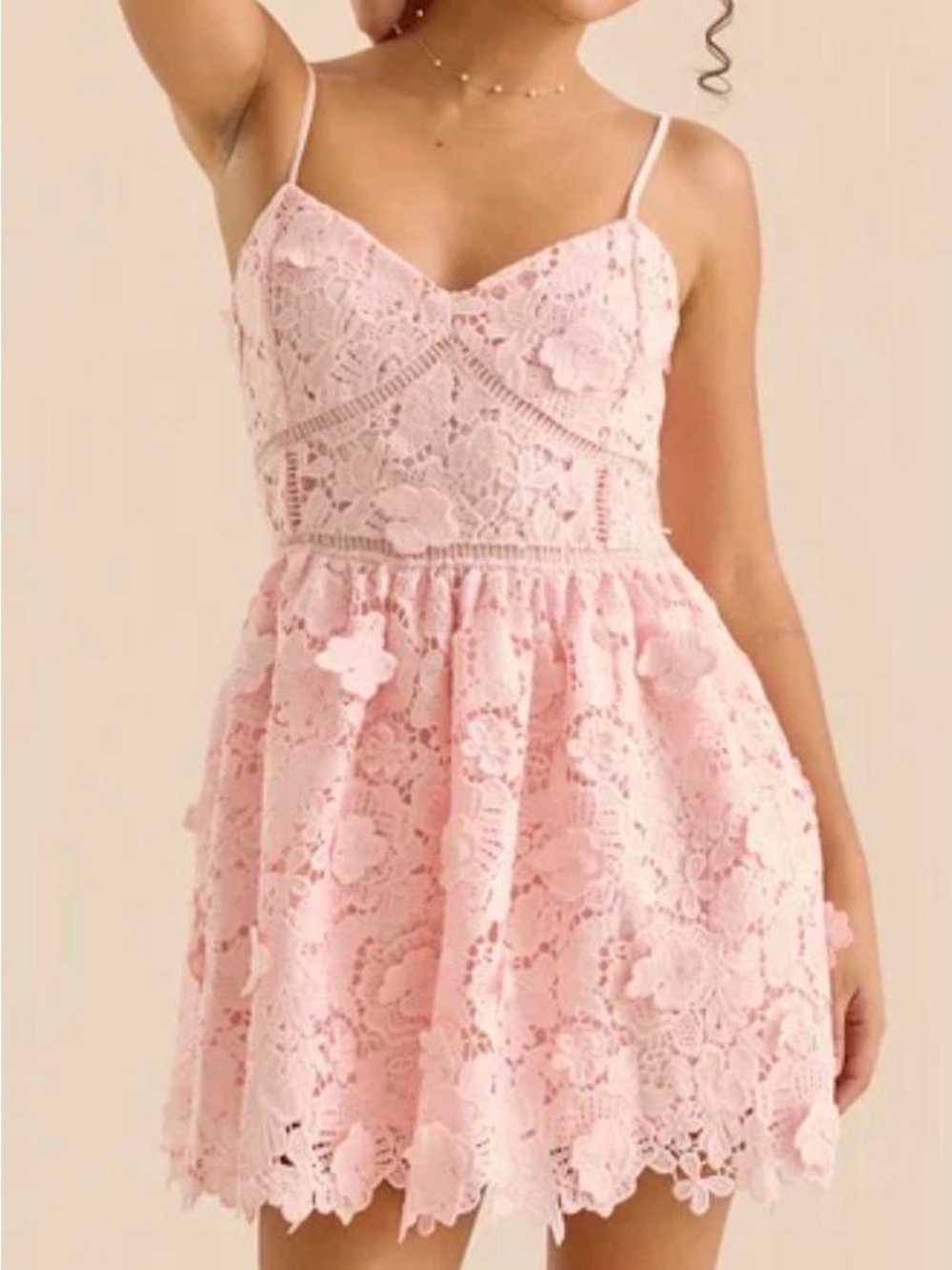 Altar’d State Pink Lace Dress size Medium